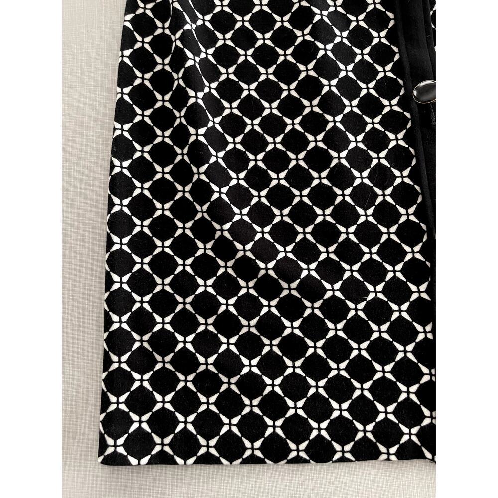 Talbots Sz 8P Graphic Print Sheath Dress Black Print Stretch Career Preppy NWT - Picture 6 of 12
